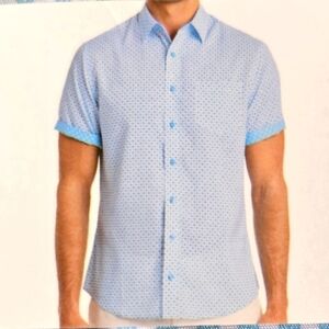 Nick Graham Everywhere L Men's Blue Button Down Shirt Slim Fit